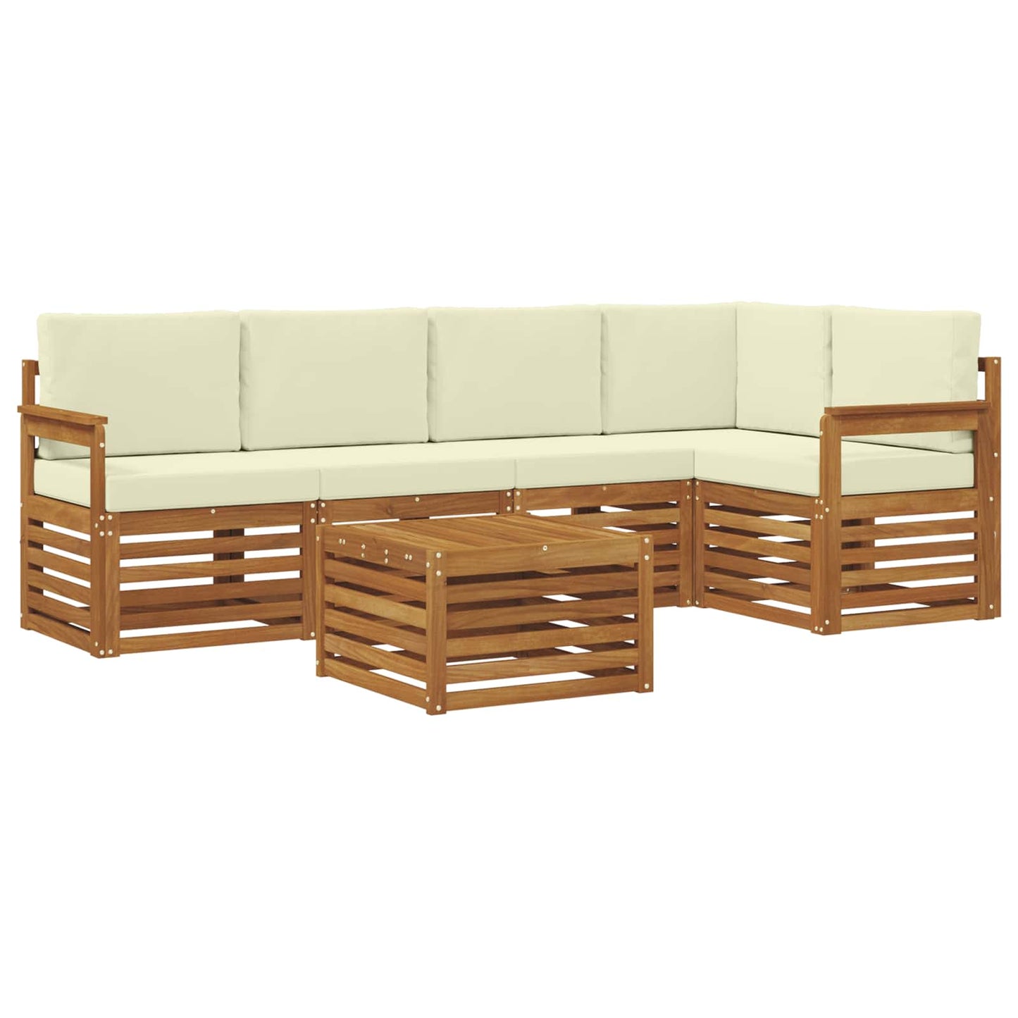 Set divano sezionale con cuscino 6 pcs Naturale e Crema