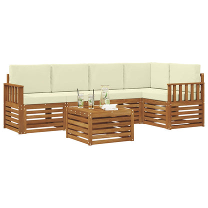 Set divano sezionale con cuscino 6 pcs Naturale e Crema