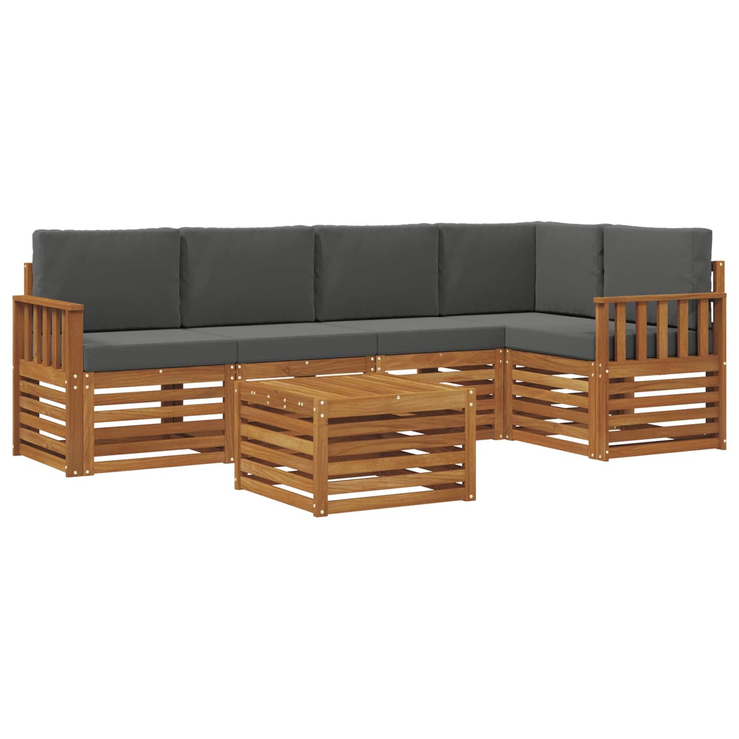 Set divano sezionale con cuscino 6 pcs Naturale e Antracite