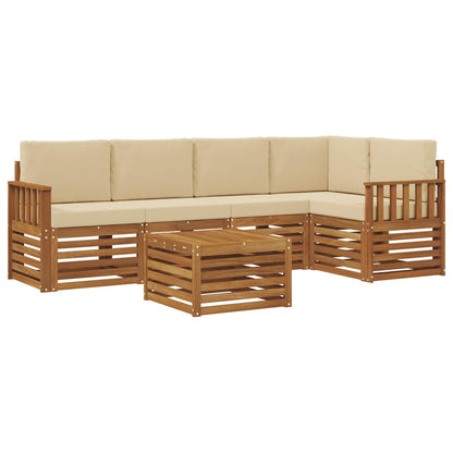 Set divano sezionale con cuscino 6 pcs Naturale e Beige | homemem39