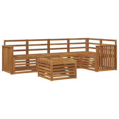 Set divano sezionale 6 pcs Naturale Legno di Acacia Massello | homemem39