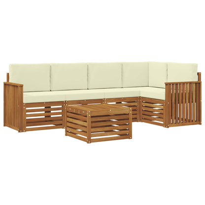 Set divano sezionale con cuscino 6 pcs Naturale e Crema | homemem39