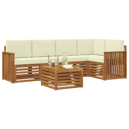 Set divano sezionale con cuscino 6 pcs Naturale e Crema | homemem39