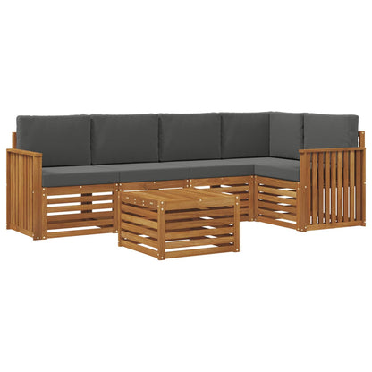 Set divano sezionale con cuscino 6 pcs Naturale e Antracite | homemem39