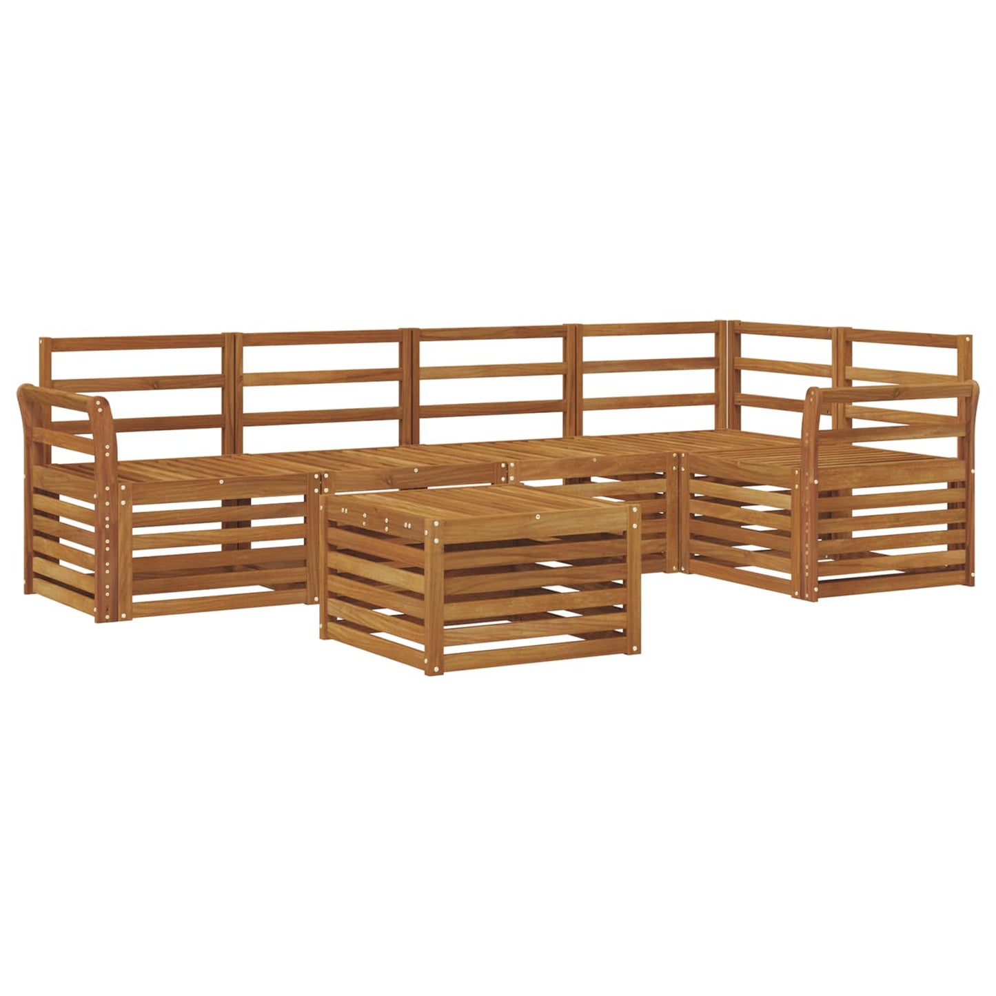 Set divano sezionale 6 pcs Naturale Legno di Acacia Massello | homemem39