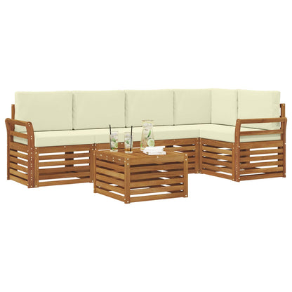 Set divano sezionale con cuscino 6 pcs Naturale e Crema