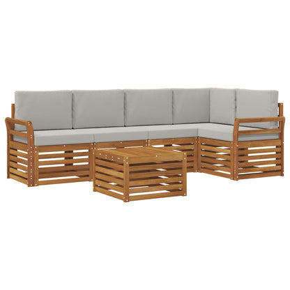 Set divano sezionale con cuscino 6 pcs Grigio Naturale e Chiaro