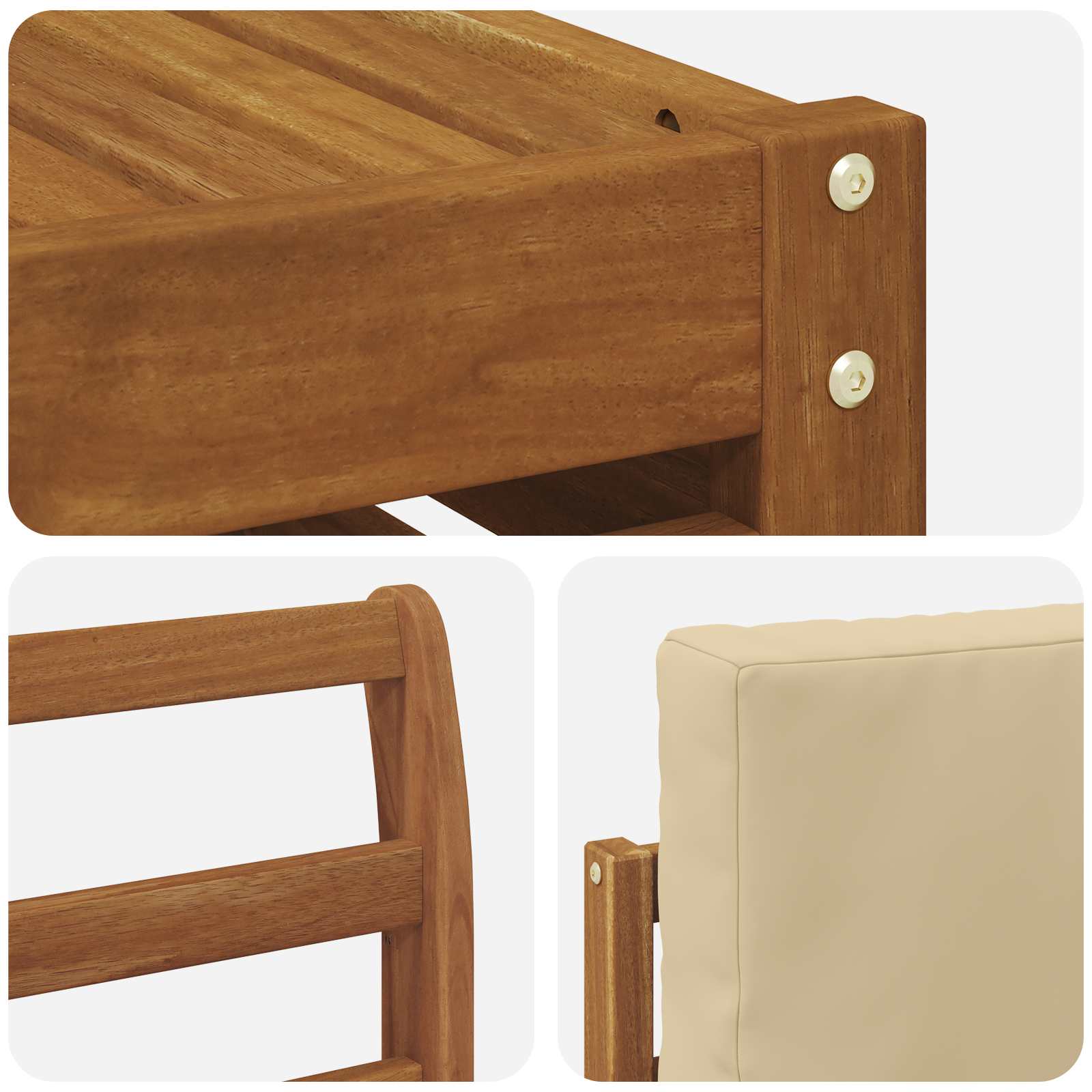 Set divano sezionale con cuscino 6 pcs Naturale e Beige | homemem39
