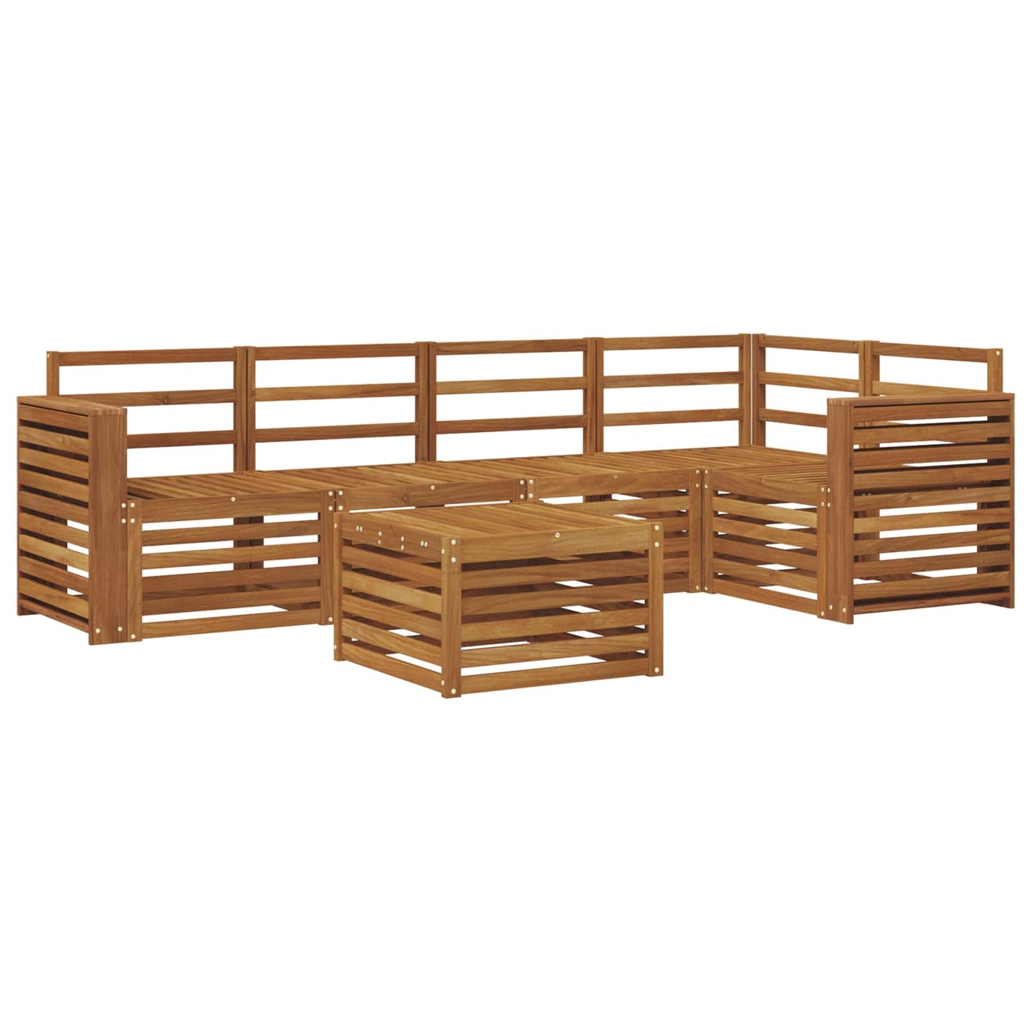 Set divano sezionale 6 pcs Naturale Legno di Acacia Massello