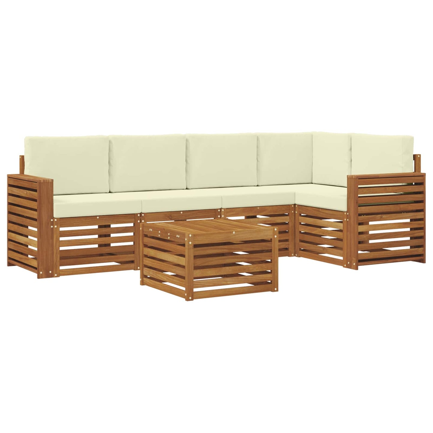 Set divano sezionale con cuscino 6 pcs Naturale e Crema