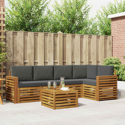 Set divano sezionale con cuscino 6 pcs Naturale e Antracite