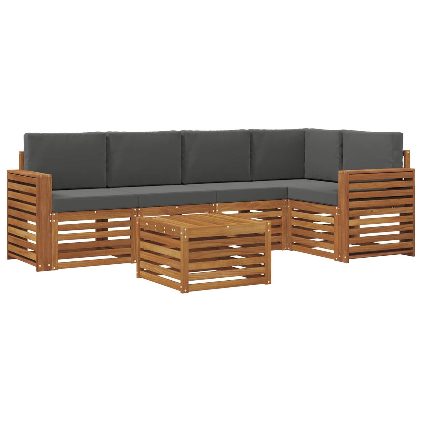 Set divano sezionale con cuscino 6 pcs Naturale e Antracite | homemem39