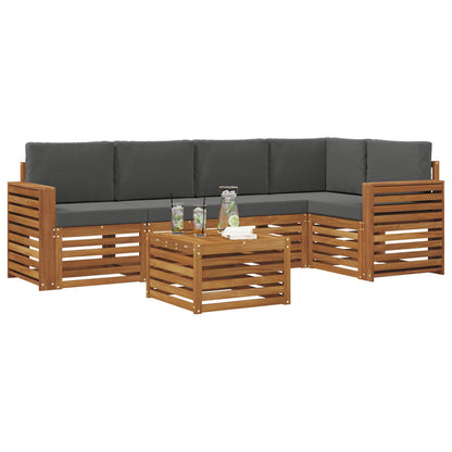 Set divano sezionale con cuscino 6 pcs Naturale e Antracite | homemem39