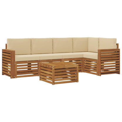 Set divano sezionale con cuscino 6 pcs Naturale e Beige