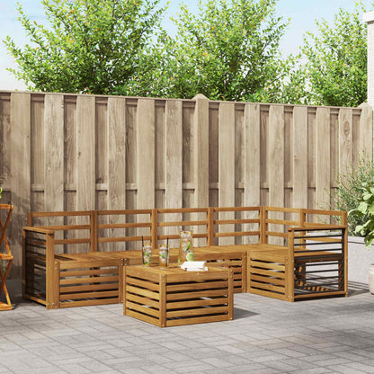 Set divano sezionale 6 pcs Naturale Legno di Acacia Massello