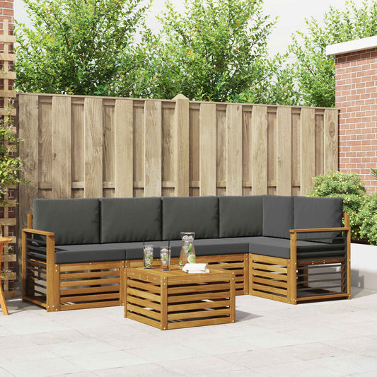 Set divano sezionale con cuscino 6 pcs Naturale e Antracite