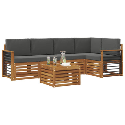 Set divano sezionale con cuscino 6 pcs Naturale e Antracite | homemem39