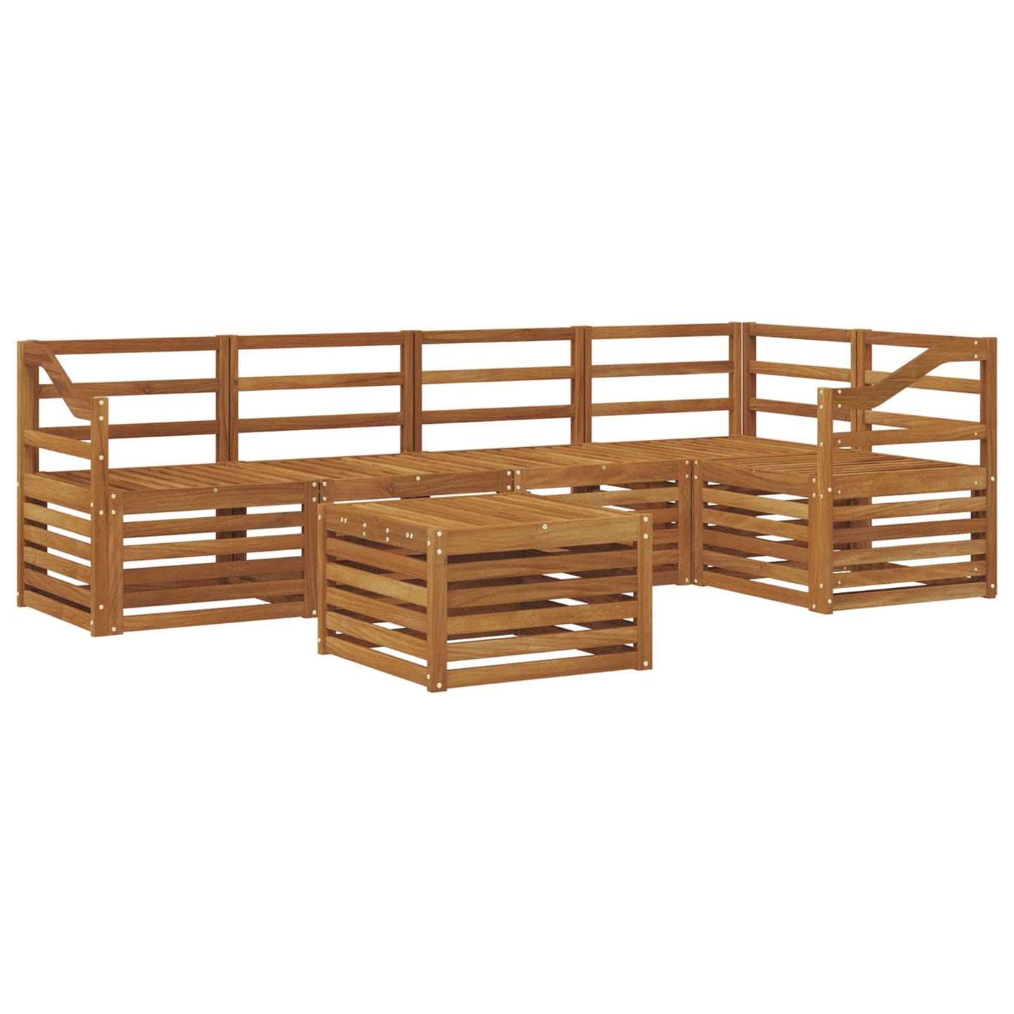 Set divano sezionale 6 pcs Naturale Legno di Acacia Massello