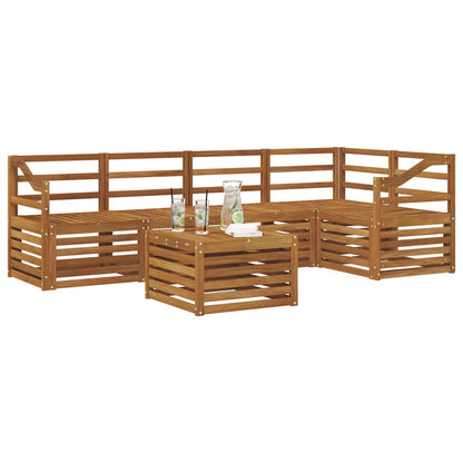 Set divano sezionale 6 pcs Naturale Legno di Acacia Massello | homemem39
