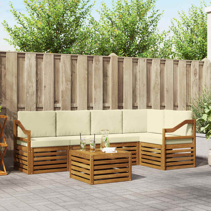 Set divano sezionale con cuscino 6 pcs Naturale e Crema