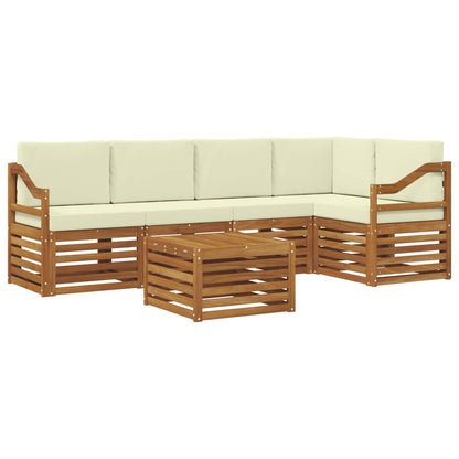 Set divano sezionale con cuscino 6 pcs Naturale e Crema