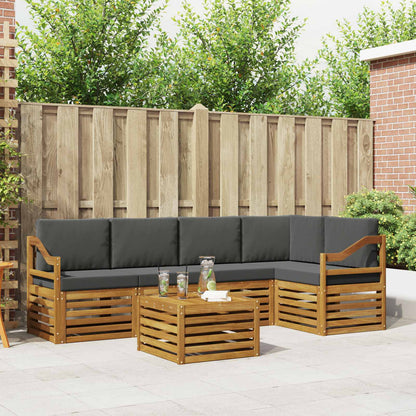 Set divano sezionale con cuscino 6 pcs Naturale e Antracite | homemem39