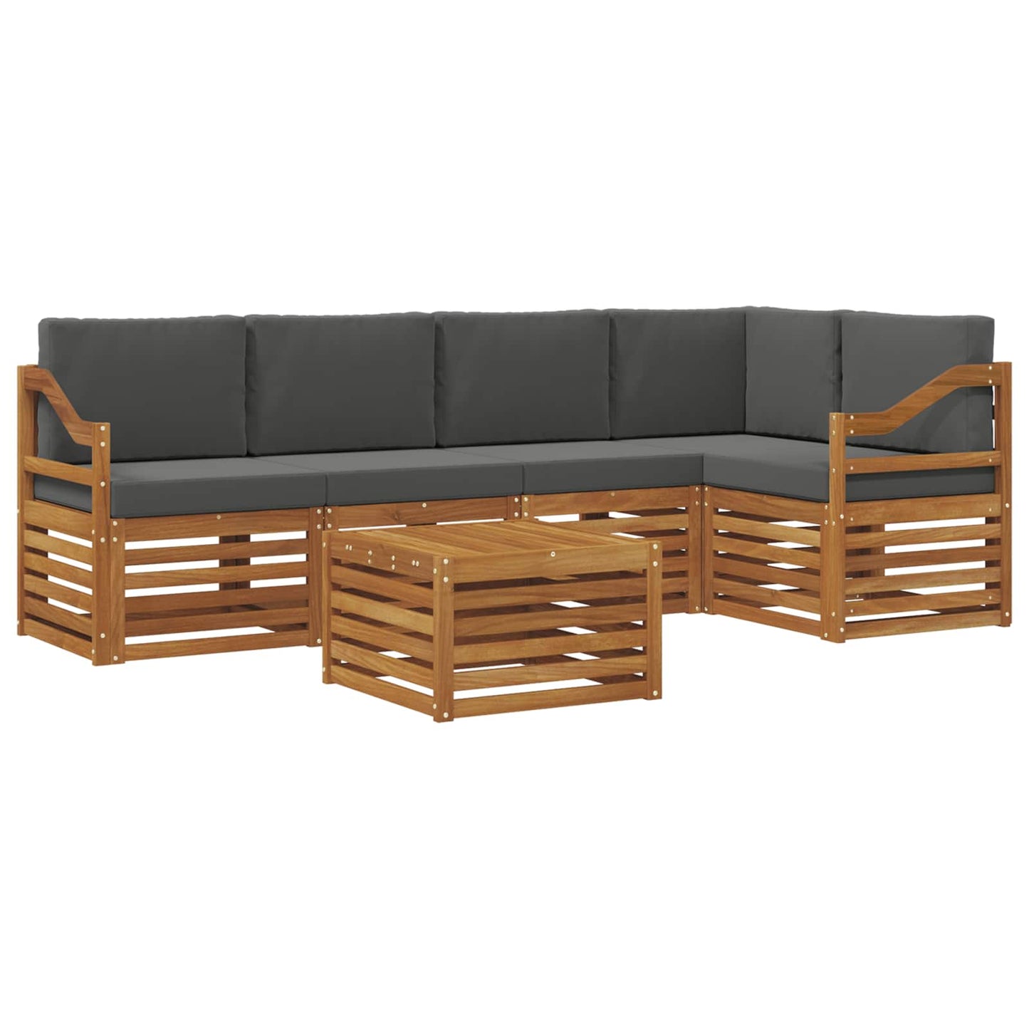 Set divano sezionale con cuscino 6 pcs Naturale e Antracite