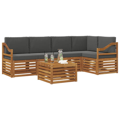 Set divano sezionale con cuscino 6 pcs Naturale e Antracite