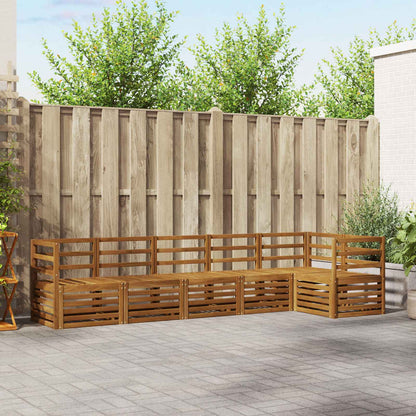 Set divano sezionale 6 pcs Naturale Legno di Acacia Massello | homemem39