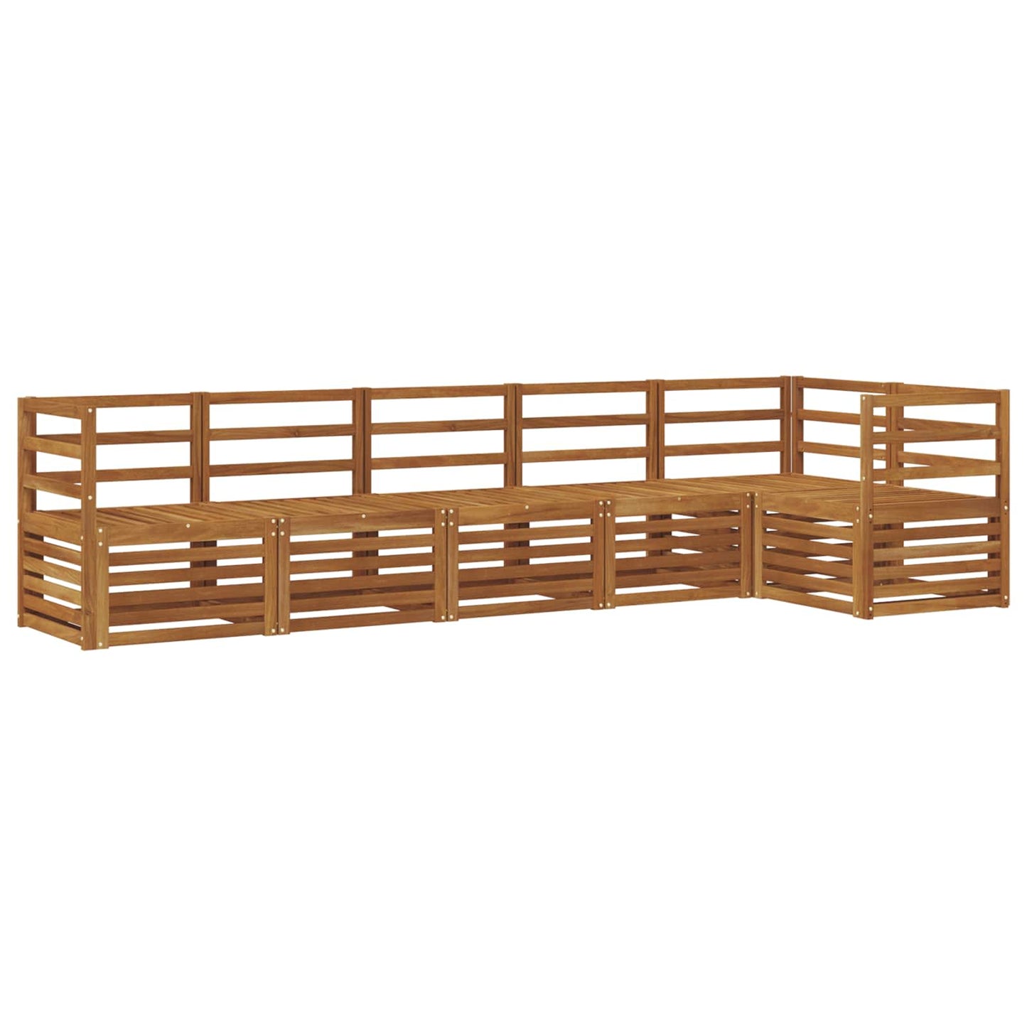 Set divano sezionale 6 pcs Naturale Legno di Acacia Massello | homemem39