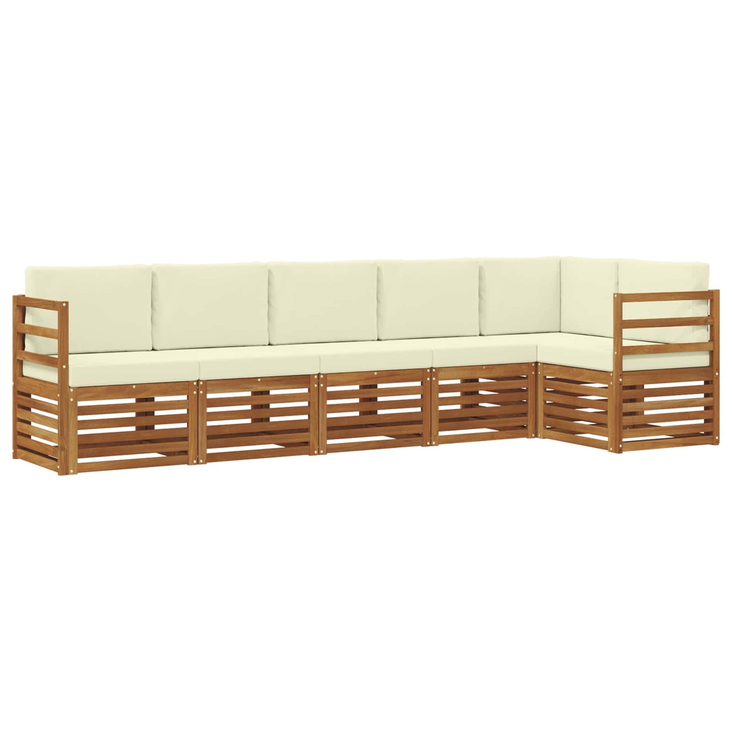 Set divano sezionale con cuscino 6 pcs Naturale e Crema | homemem39