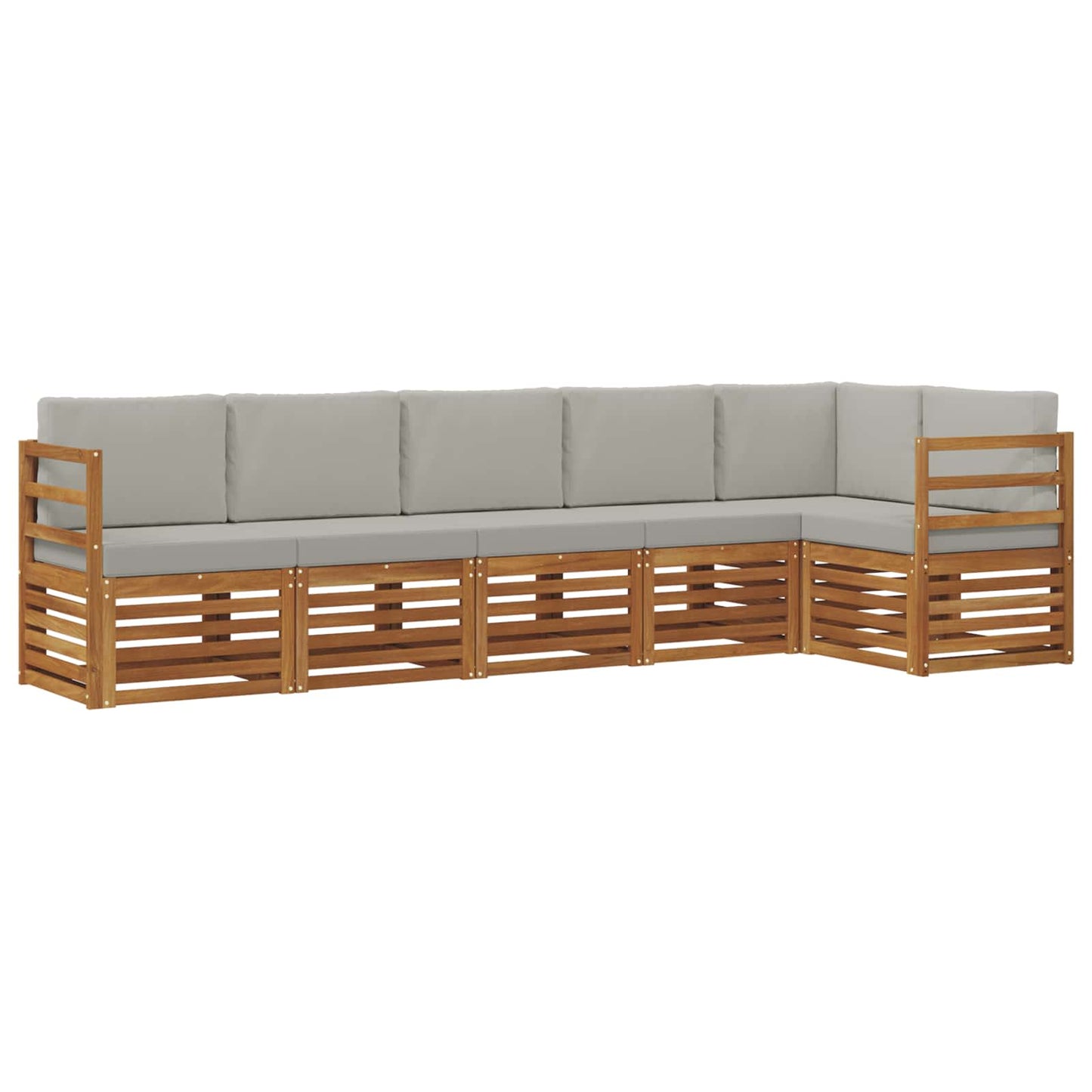 Set divano sezionale con cuscino 6 pcs Grigio Naturale e Chiaro