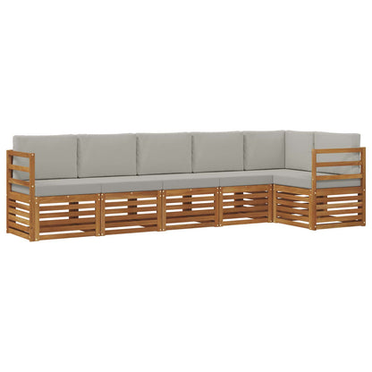 Set divano sezionale con cuscino 6 pcs Grigio Naturale e Chiaro
