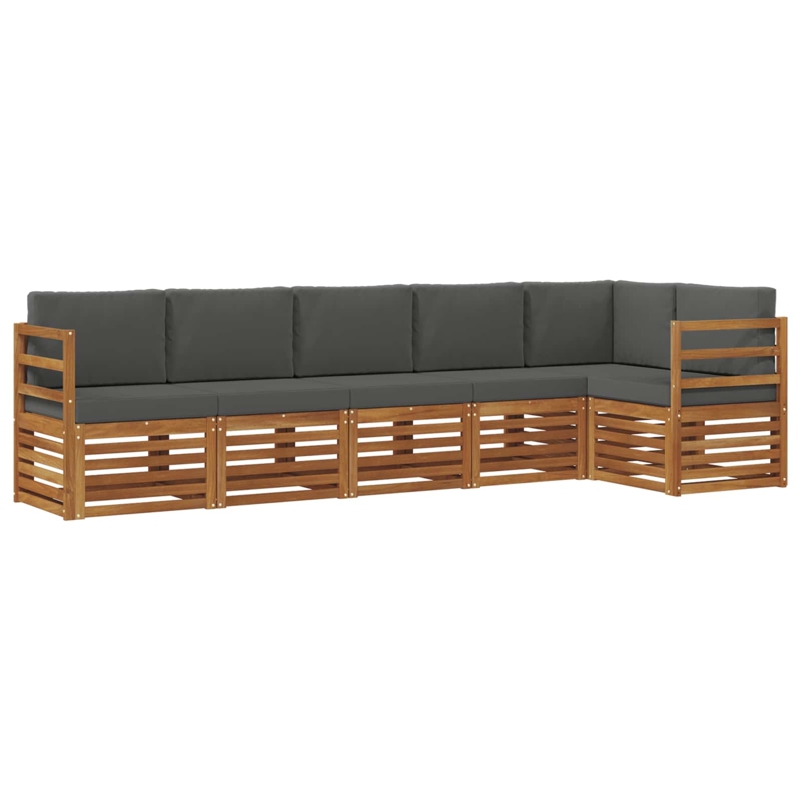 Set divano sezionale con cuscino 6 pcs Naturale e Antracite | homemem39