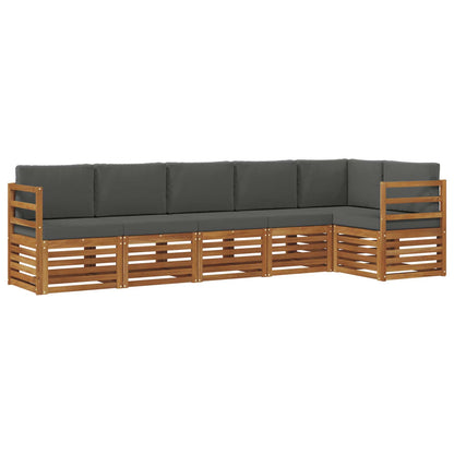 Set divano sezionale con cuscino 6 pcs Naturale e Antracite