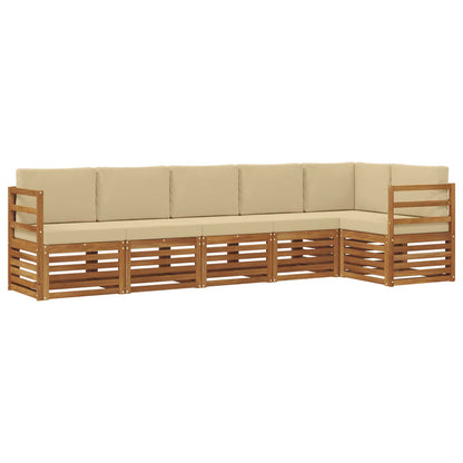 Set divano sezionale con cuscino 6 pcs Naturale e Beige | homemem39