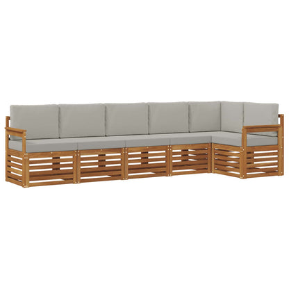Set divano sezionale con cuscino 6 pcs Grigio Naturale e Chiaro