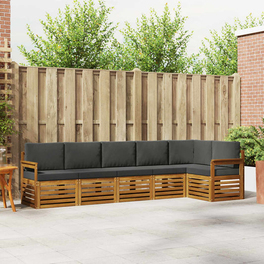 Set divano sezionale con cuscino 6 pcs Naturale e Antracite