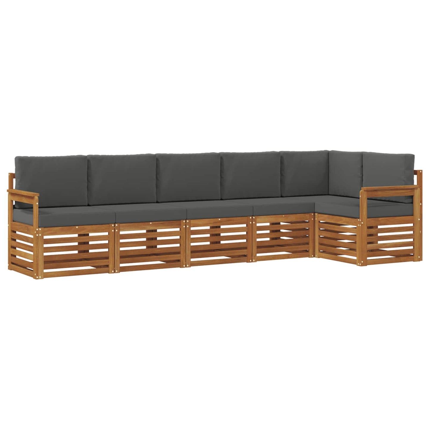 Set divano sezionale con cuscino 6 pcs Naturale e Antracite