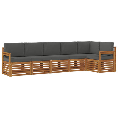Set divano sezionale con cuscino 6 pcs Naturale e Antracite