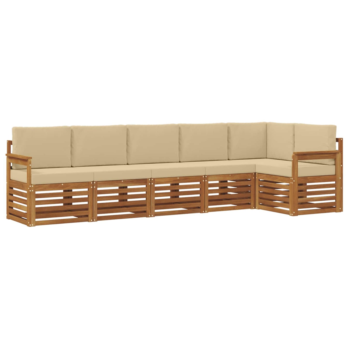 Set divano sezionale con cuscino 6 pcs Naturale e Beige