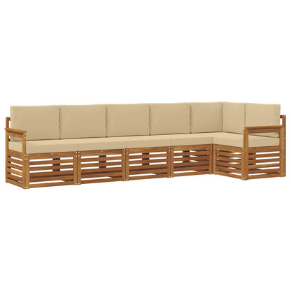 Set divano sezionale con cuscino 6 pcs Naturale e Beige