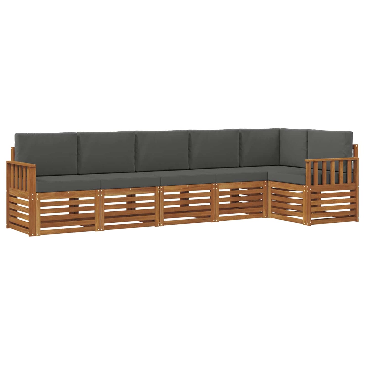 Set divano sezionale con cuscino 6 pcs Naturale e Antracite | homemem39