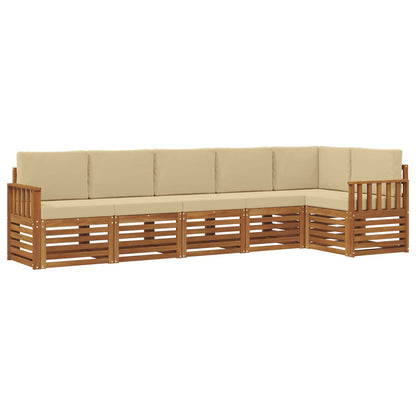 Set divano sezionale con cuscino 6 pcs Naturale e Beige