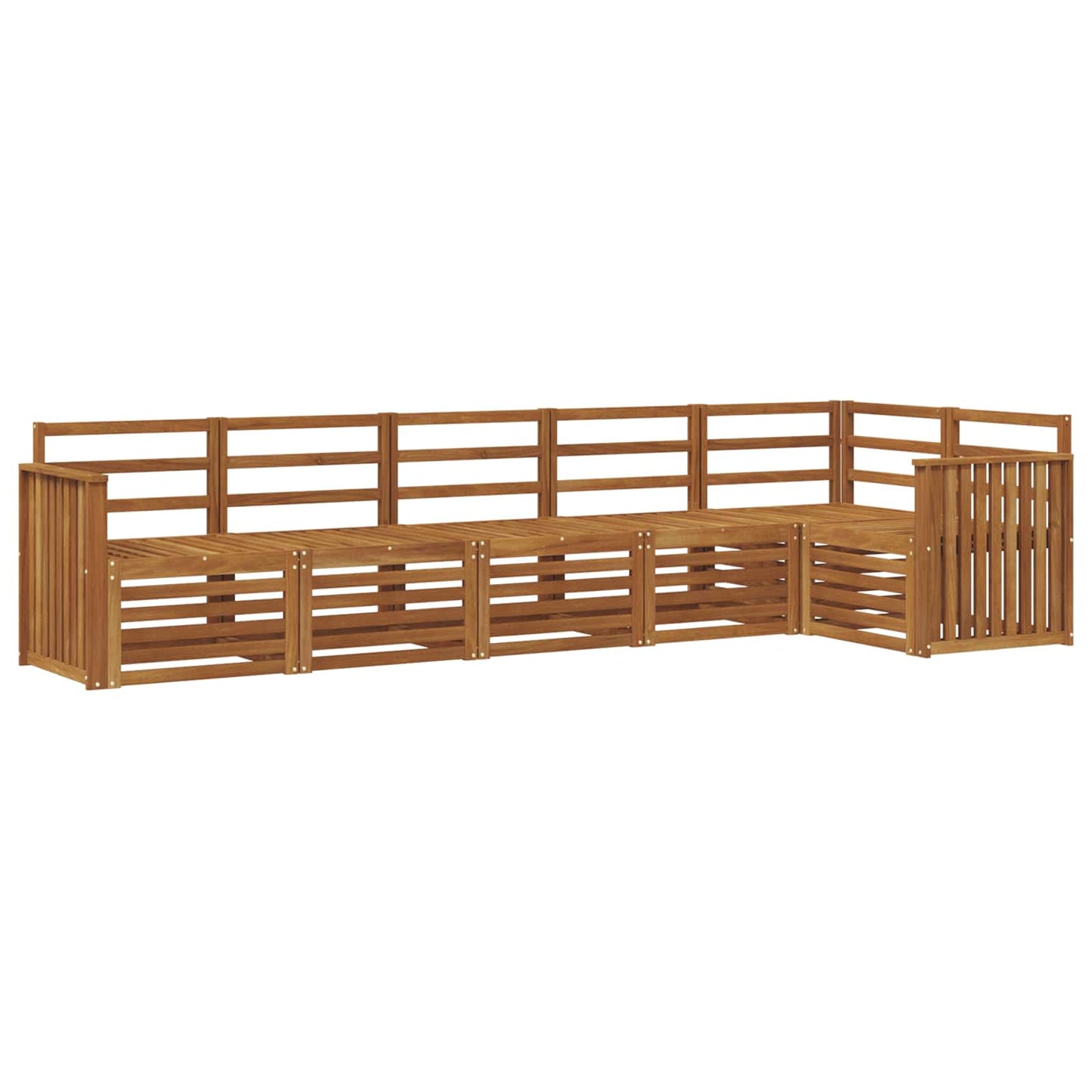 Set divano sezionale 6 pcs Naturale Legno di Acacia Massello