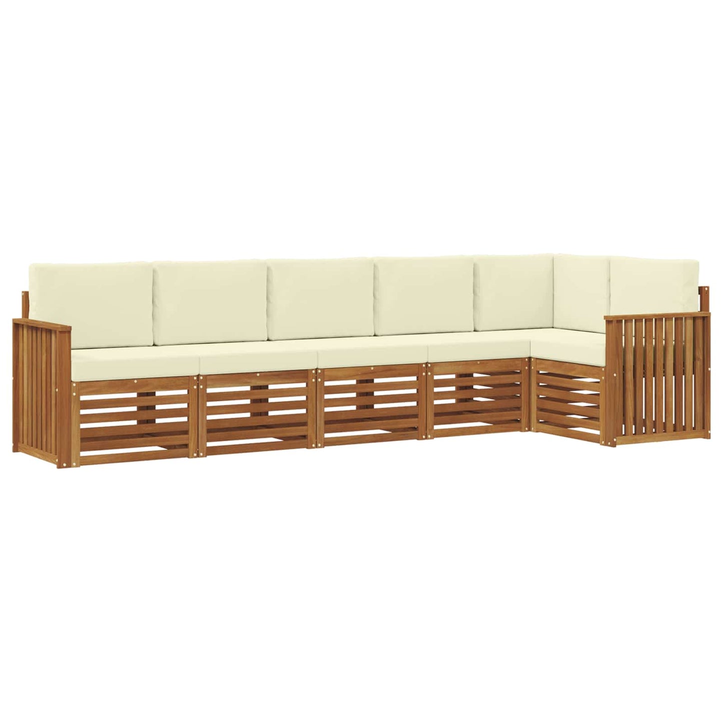 Set divano sezionale con cuscino 6 pcs Naturale e Crema | homemem39
