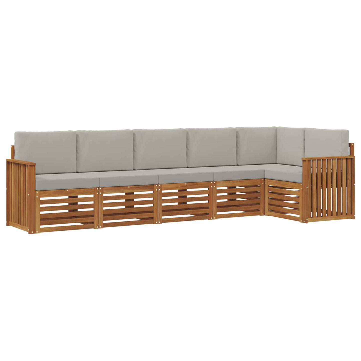 Set divano sezionale con cuscino 6 pcs Grigio Naturale e Chiaro
