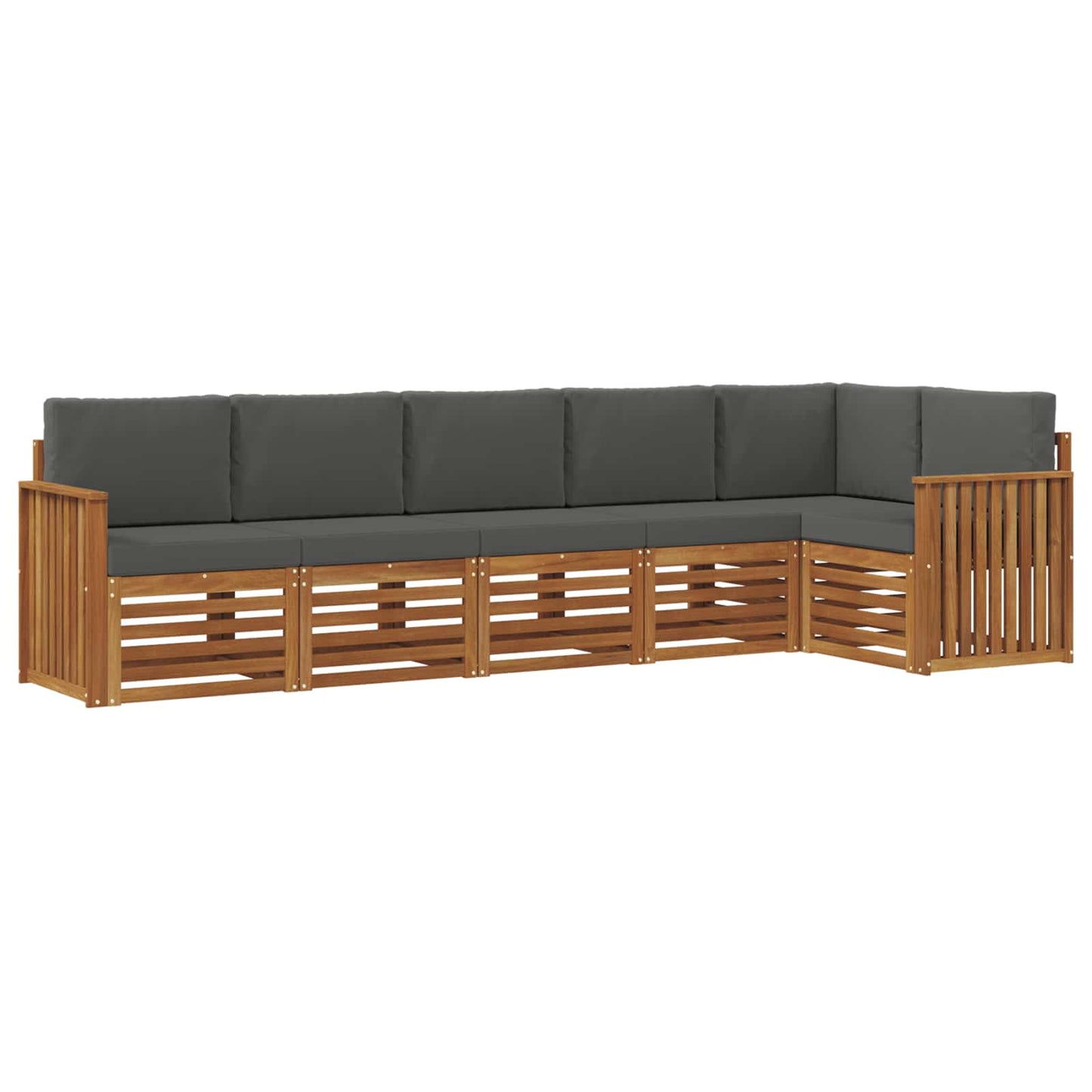 Set divano sezionale con cuscino 6 pcs Naturale e Antracite