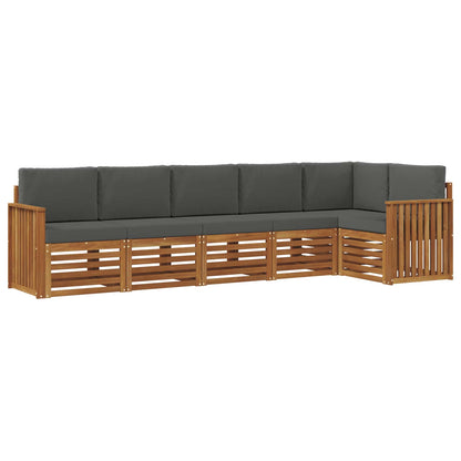 Set divano sezionale con cuscino 6 pcs Naturale e Antracite