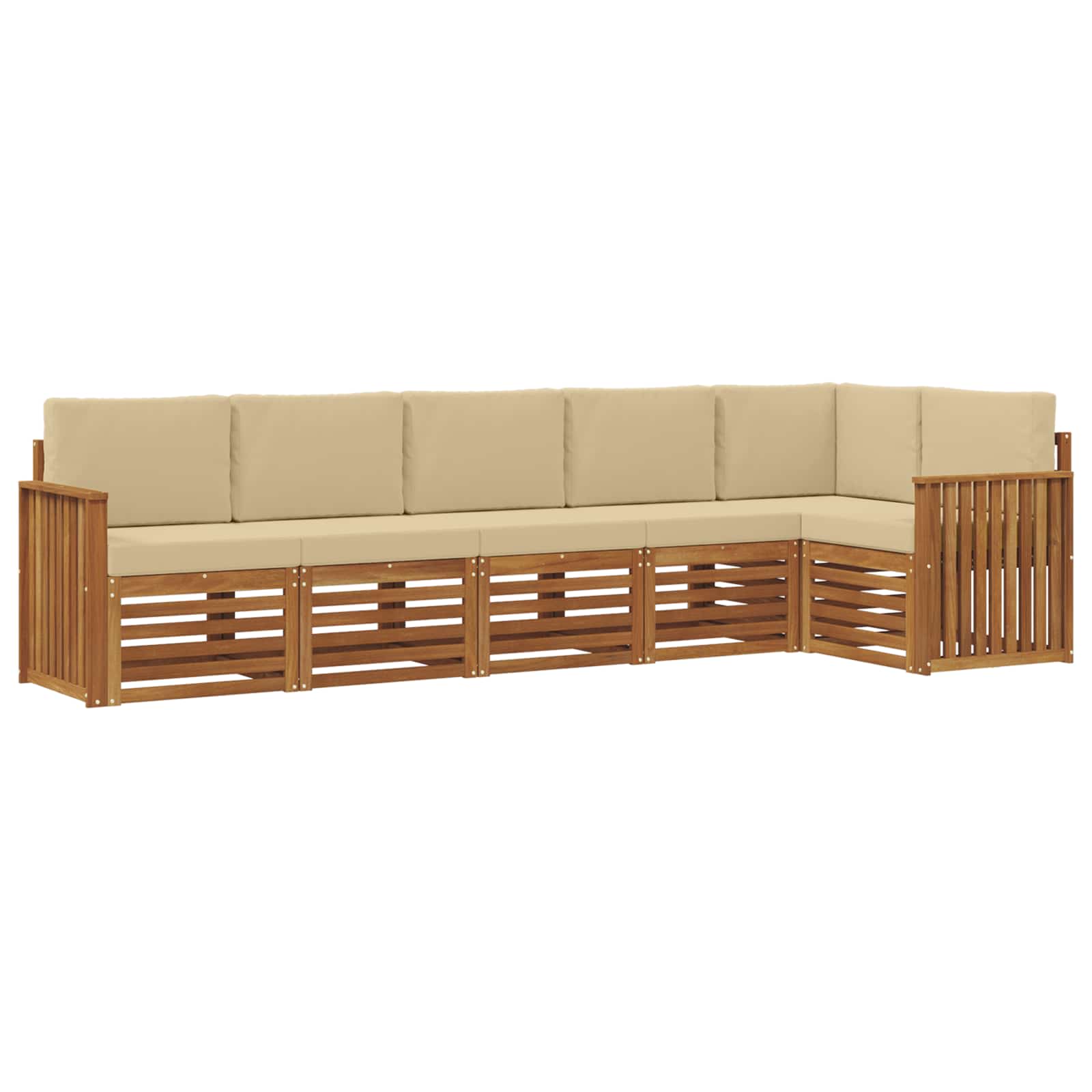 Set divano sezionale con cuscino 6 pcs Naturale e Beige | homemem39